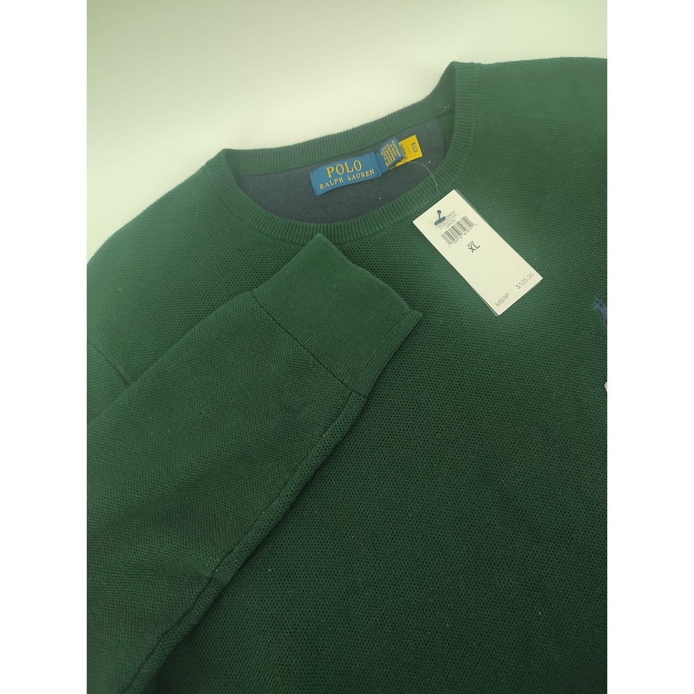 Polo Ralph Lauren Sweater Men XL Green NEW Textured Crew Neck 710929259004